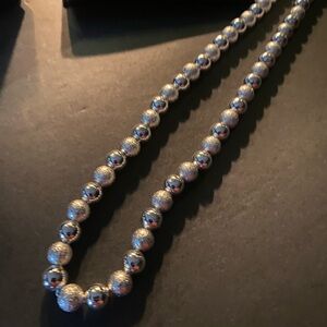 NECKLACE SILVER SP BEAD BALL 18” NECK-CHAIN NEW !!!